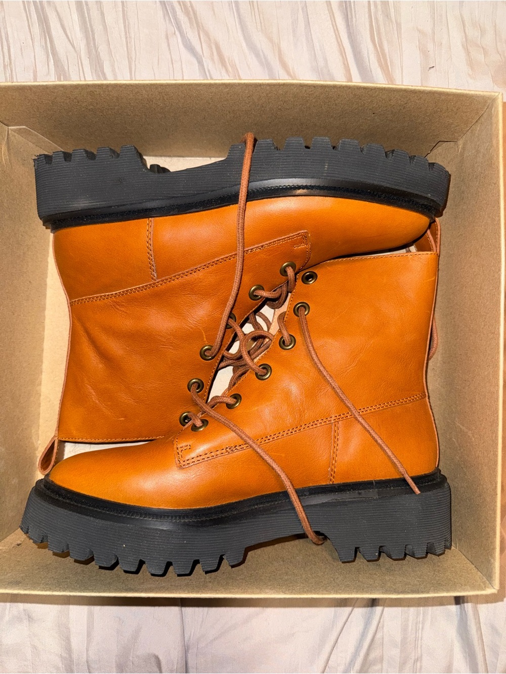 Womans Madewell The Rayna Lace up in leather
